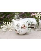Theière & Tasse en Céramique empilables Alice au pays des Merveilles blanches