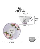 Taza y platillo de cerámica morada de Alicia en el país de las maravillas, 210 ml
