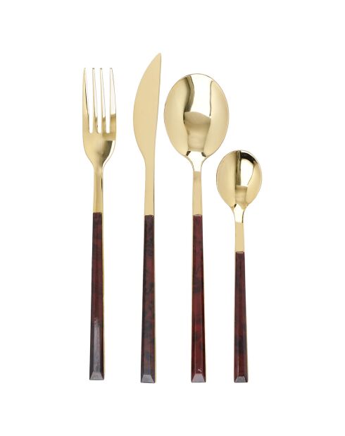 Set posate dorate - 16 pezzi