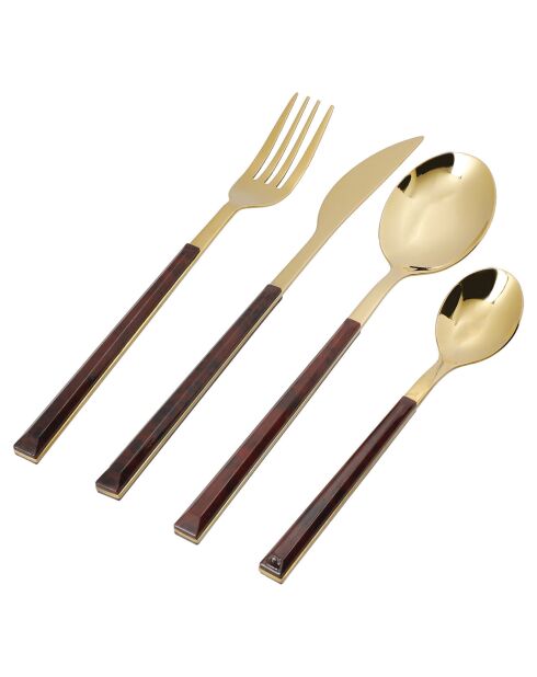 Set posate dorate - 16 pezzi