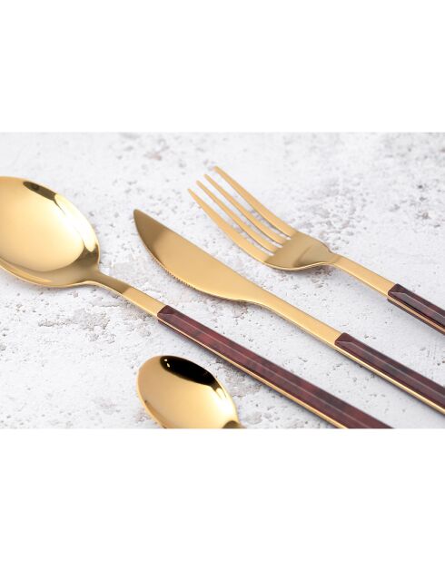 Set posate dorate - 16 pezzi