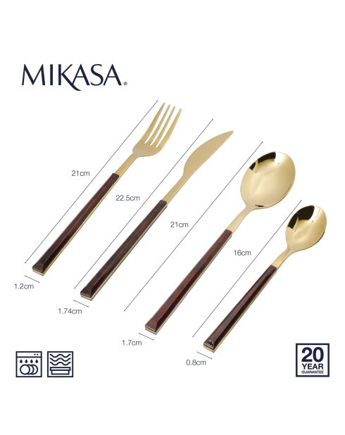 Set posate dorate - 16 pezzi