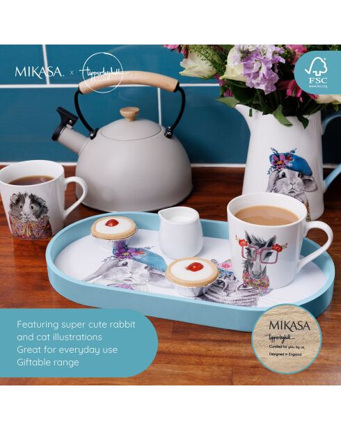 Plateau ovale Mikasa x Tipperleyhill blanc - 38x20.5x3 cm
