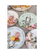 4 Assiettes à dessert en Céramique Alice au pays des Merveilles multicolores - D.21 cm
