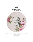 4 Assiettes à dessert en Céramique Alice au pays des Merveilles multicolores - D.21 cm