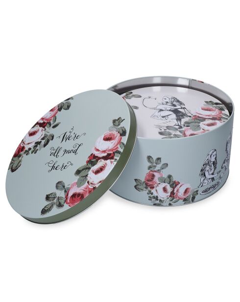 2 Alice in Wonderland roze/blauwe koekjesdozen