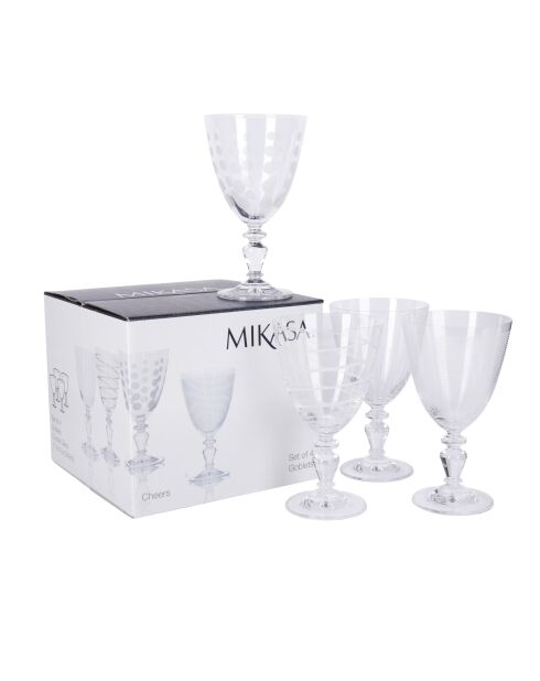 4 Gobelets en verre Cheers transparents