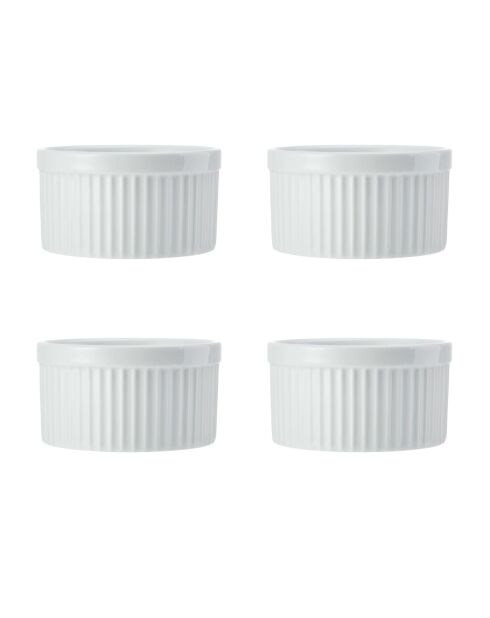4 Ramequins en porcelaine Chalk blancs - D.9,5 cm