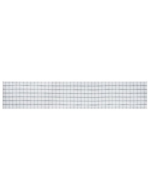 Tischläufer Industrial Check aus Baumwolle und Leinen, cremefarben, 230 x 33 cm