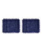 2 Sets de table rectangulaires en jute bleu marine - 45 x 35 cm