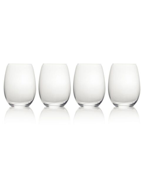 4 Verres à vin Julie sans pied transparentes - 58 cl