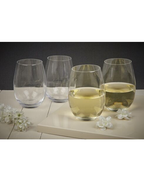 4 Verres à vin Julie sans pied transparentes - 58 cl