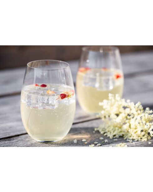 4 Verres à vin Julie sans pied transparentes - 58 cl