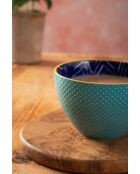 Mug en grès Indigo Chevron, tasse à motif pour thé et café - 330 ml