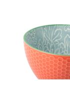 Mug en grès motifs floraux gris, tasse à motif pour thé et café - 330 ml