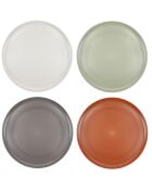 4 Assiettes creuses en plastique recyclé Summer multicolores - D.25 cm