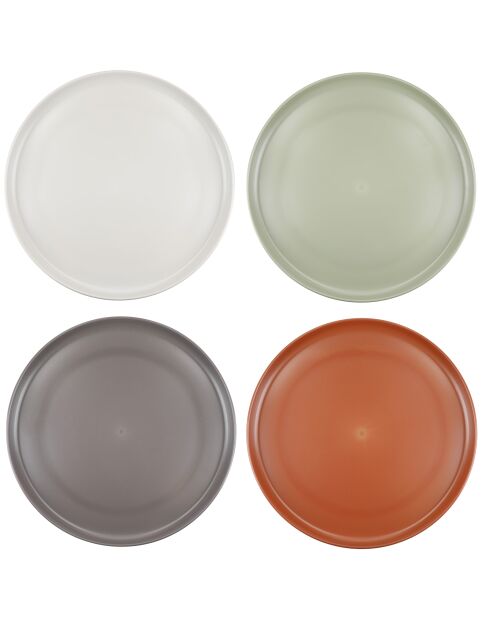 4 Assiettes creuses en plastique recyclé Summer multicolores - D.25 cm