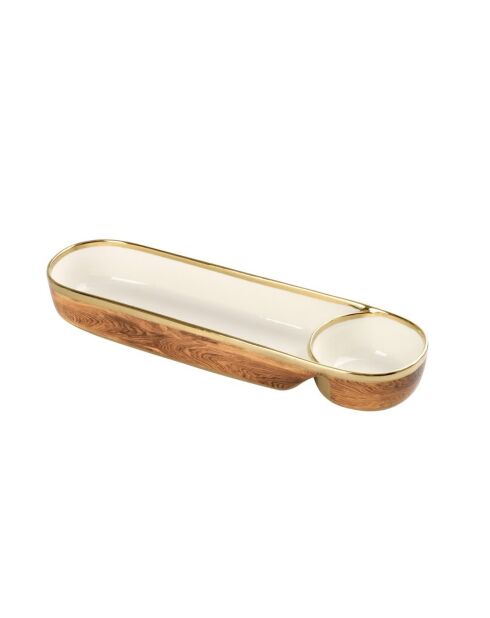 Chips et sauce madera bois - 42,5 x 14 x 6,4 cm