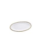 Piatto ovale grande Golden Salerno bianco e oro - 47x33x3.8cm