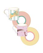 Set mit 2 mehrfarbigen Espressotassen für Mama und Papa — 24,3 x 21,3 x 26,8 cm