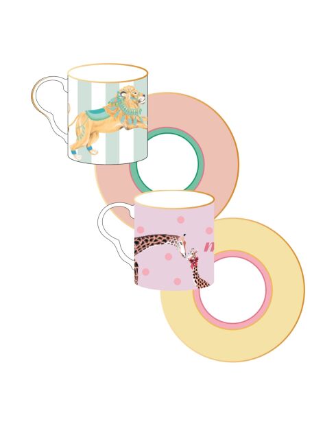 Lot de 2 tasses à expresso Maman/Papa multicolore