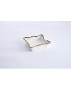 Portatovaglioli da cocktail Golden Salerno bianco e oro - 17,8x17,8x5,1 cm
