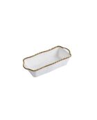 Tortiera Golden Salerno bianca e dorata - 25,4x12,7x7,6cm