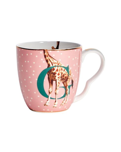 Tazza multicolore con lettera G, 400 ml