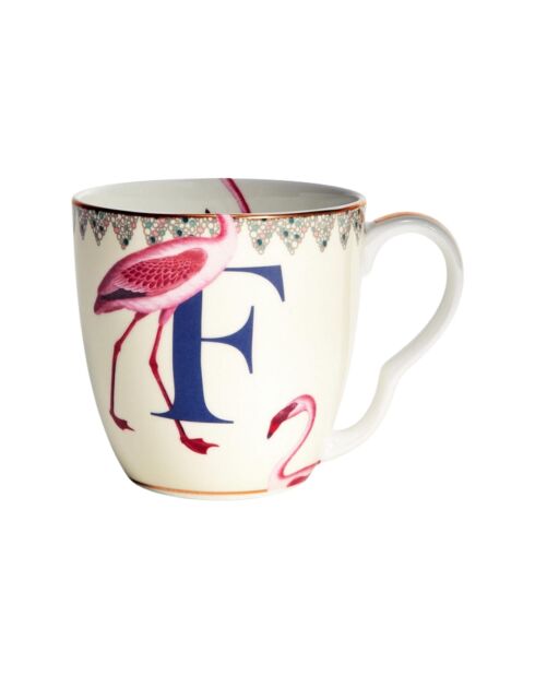 Tazza multicolore con lettera F, 400 ml
