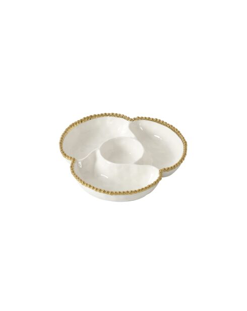 Serveur 4 sections golden salerno blanc et doré