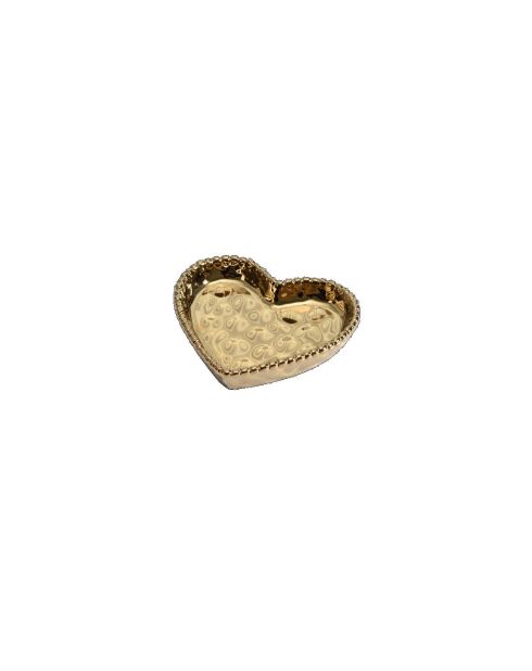 6 mini piatti Love Is In The Air dorati a forma di cuore - D.10,2x10,2cm