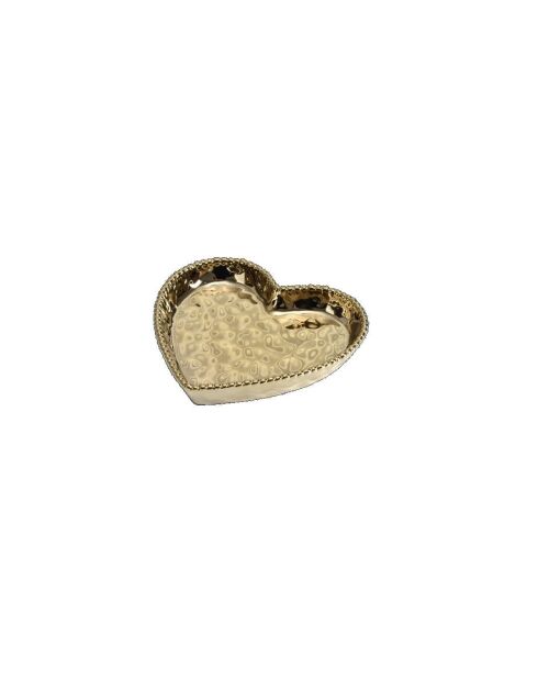 Piatto a cuore dorato Love Is In The Air in argento - D.17,8cm
