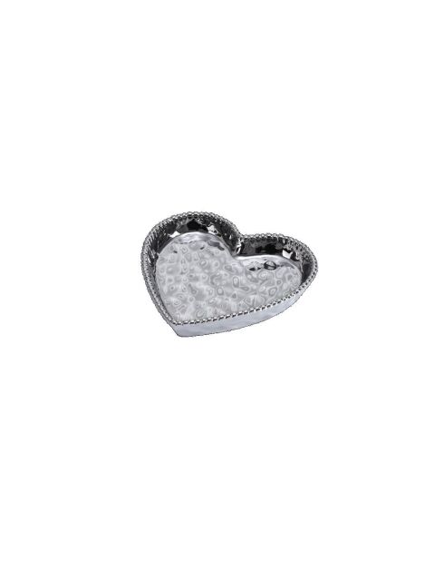 4 piatti a forma di cuore in argento Love Is In The Air - D.17,8 cm