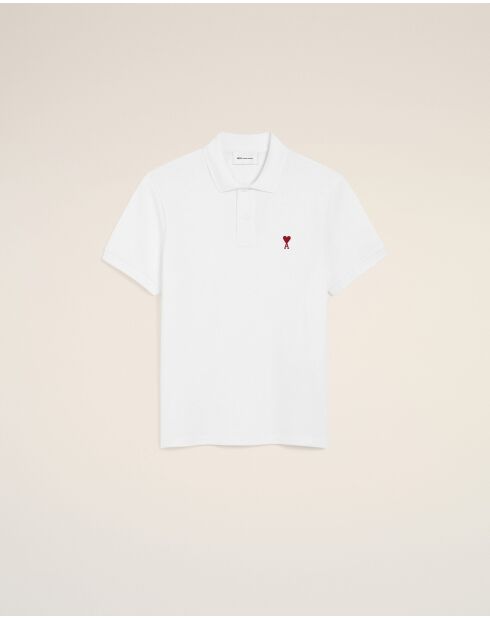 Polo en coton Ami de Cœur blanc rouge