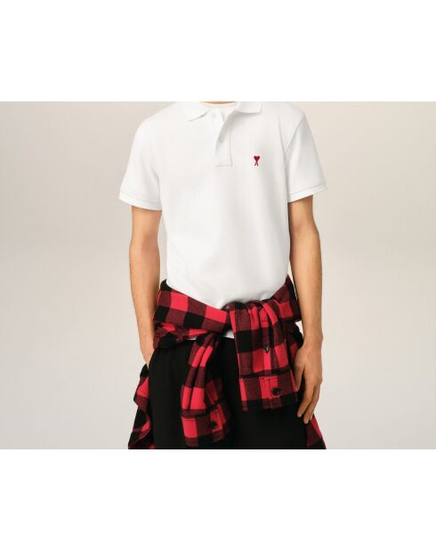 Polo en coton Ami de Cœur blanc rouge