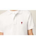 Polo en coton Ami de Cœur blanc rouge