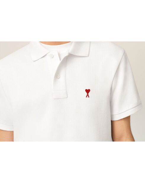 Polo en coton Ami de Cœur blanc rouge