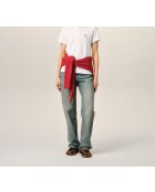 Polo en coton Ami de Cœur blanc rouge
