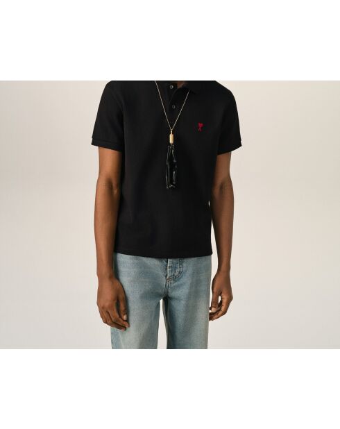 Polo en coton Ami de Cœur noir