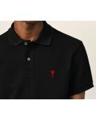 Polo en coton Ami de Cœur noir