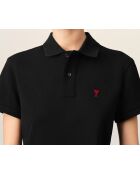 Polo en coton Ami de Cœur noir