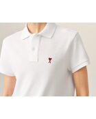 Polo en coton Ami de Cœur blanc rouge