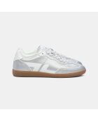 Sneakers Delta in pelle scamosciata vegana in argento