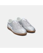 Sneakers Delta in pelle scamosciata vegana in argento