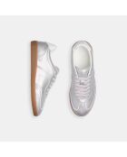 Sneakers Delta in pelle scamosciata vegana in argento