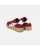 Baskets en suède végan Bêta B3 bordeaux