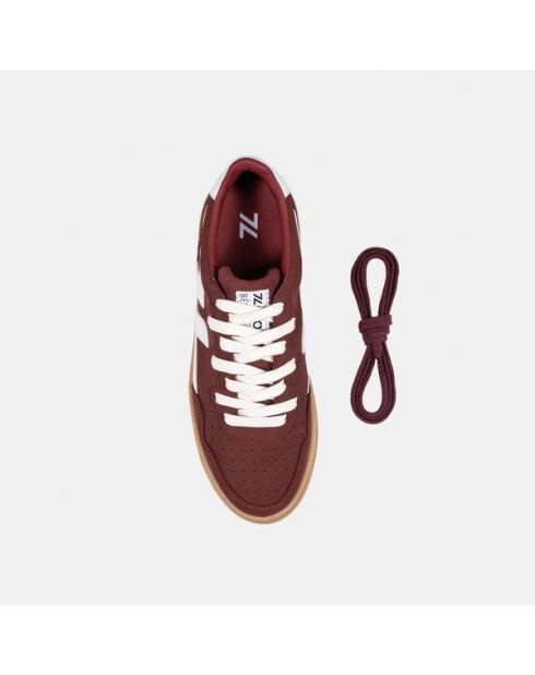 Baskets en suède végan Bêta B3 bordeaux
