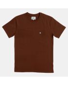 T-shirt in cotone tessile color cioccolato