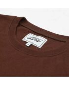T-shirt in cotone tessile color cioccolato