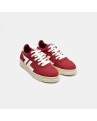 Sneakers rosse Beta B3 in pelle scamosciata vegana